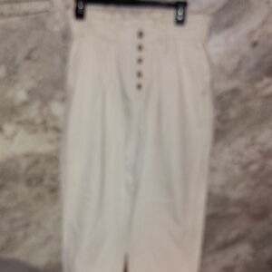 Time and Tru Cream High-Waisted Trousers